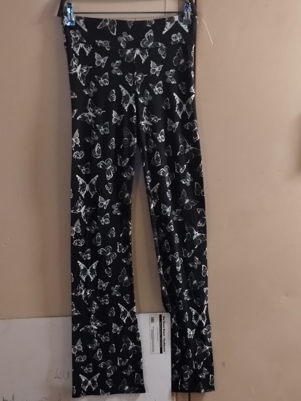 Black Leggings with White Butterfly Print